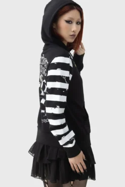 Killstar Distressed Stripe - Vetoketjuhuppari