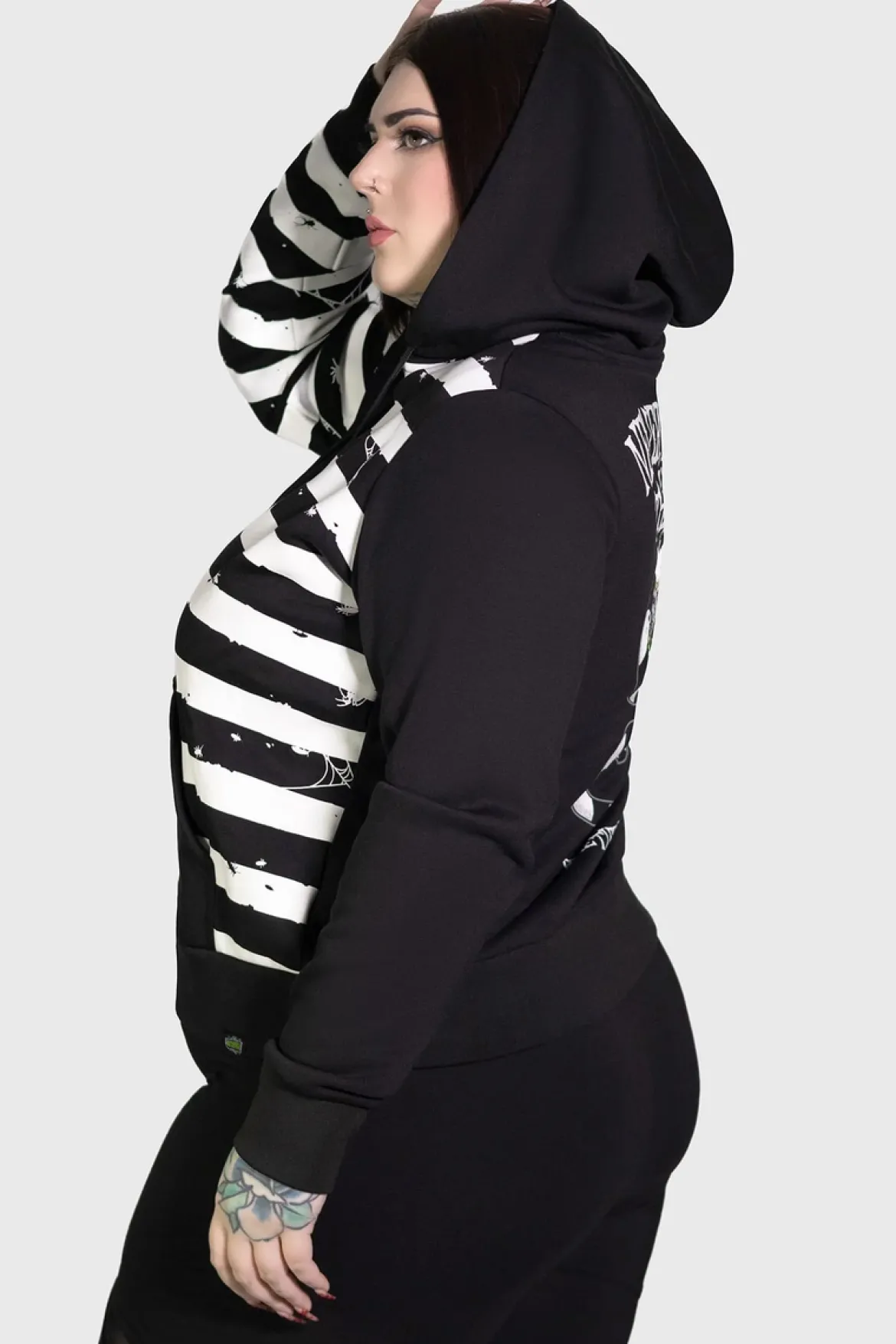 Killstar Distressed Stripe - Vetoketjuhuppari