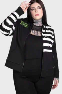Killstar Distressed Stripe - Vetoketjuhuppari