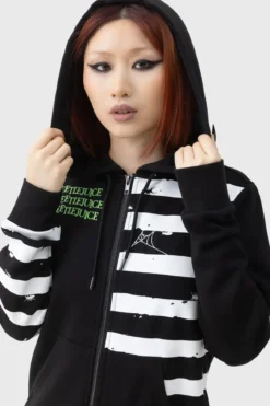 Killstar Distressed Stripe - Vetoketjuhuppari