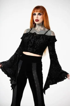 Killstar Hellmina - Pitkähihainen Bardot Paita
