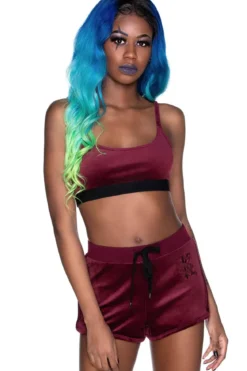 Killstar Just Cropped Up - Velour Bralette, burgundy