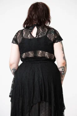 Killstar Moon Rays Lace - Crop T-paita