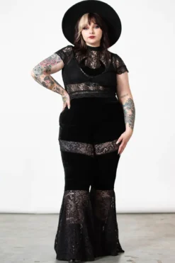 Killstar Moon Rays Lace - Crop T-paita