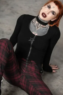 Killstar Tartanarchist - housut, punaiset