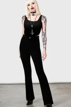 Killstar Thena's Thistle - Samettihousut, bootcut