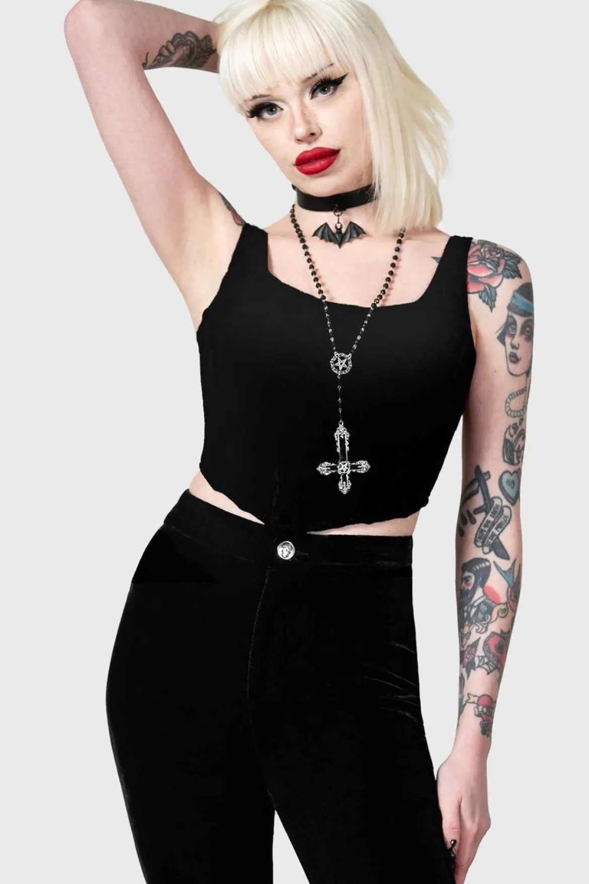 Killstar Thena's Thistle - Samettihousut, bootcut