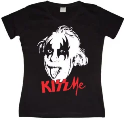 Kiss Me Mr Einstein - Naisten T-paita, musta