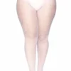 Leg Avenue Fishnet plus - Verkkosukkahousut 44-48, valkoinen