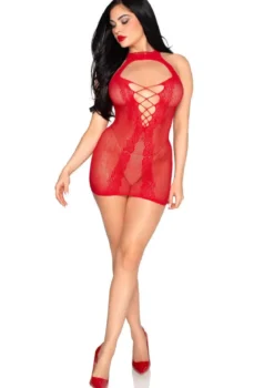 Leg Avenue Heart Halter Mini mekko, punainen