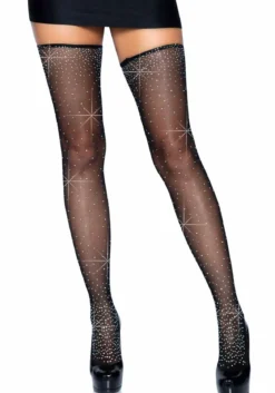 Leg Avenue Rhinestone - Sukat ja sukkanauhavyö setti