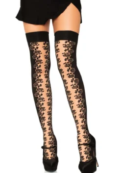Leg Avenue Rosette Panel - Ylipolvensukat