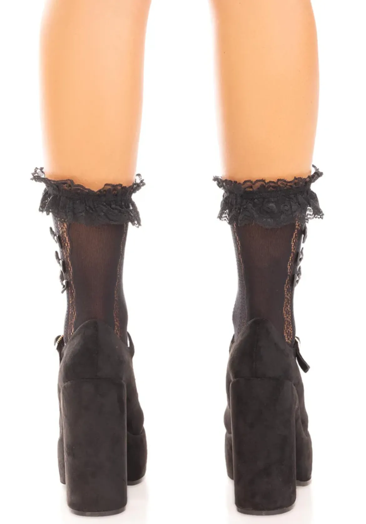 Leg Avenue Ruffle and bow - Nilkkasukat, musta
