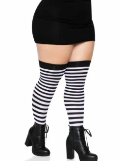 Leg Avenue Striped Nylon Plus size - Thigh high sukat