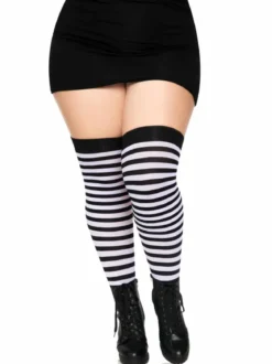 Leg Avenue Striped Nylon Plus size - Thigh high sukat