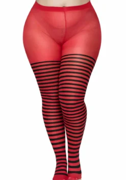 Leg Avenue Striped Nylon Plus size - Sukkahousut