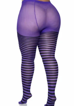 Leg Avenue Striped Nylon Plus size - Sukkahousut