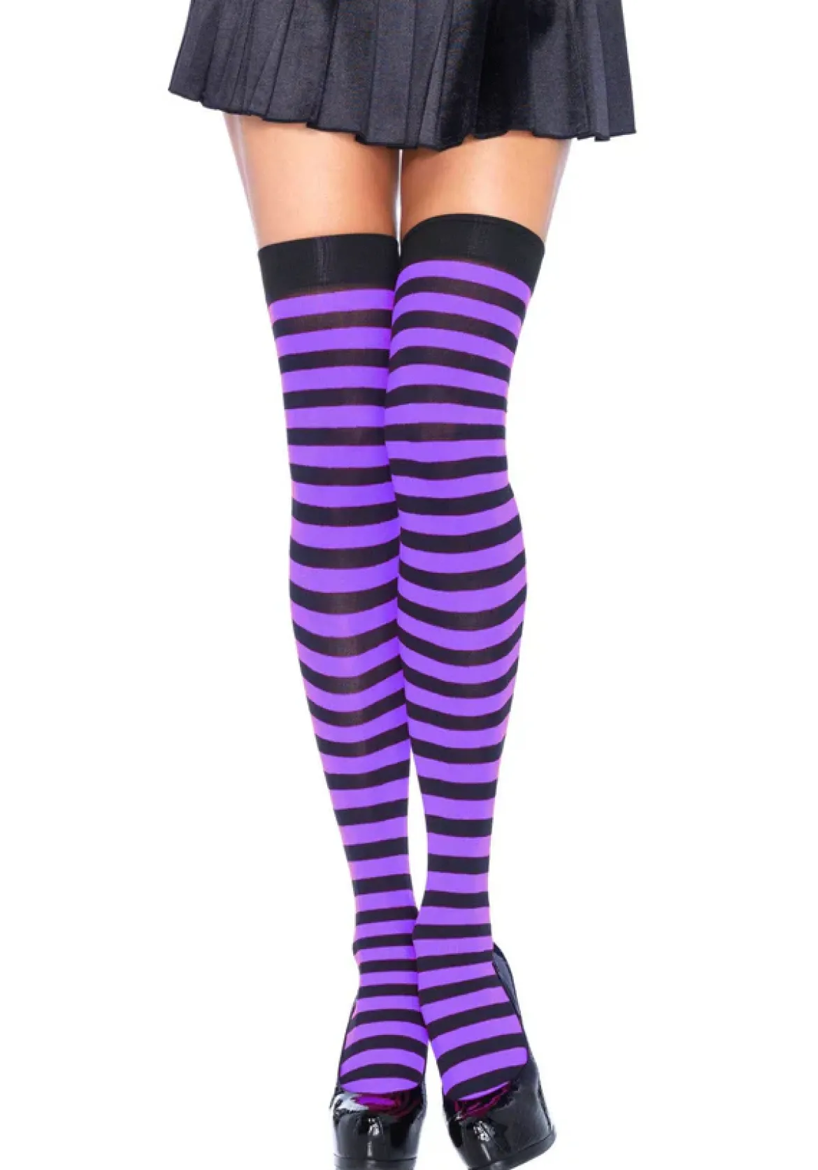 Leg Avenue Striped Nylon - Thigh high sukat, eri värejä