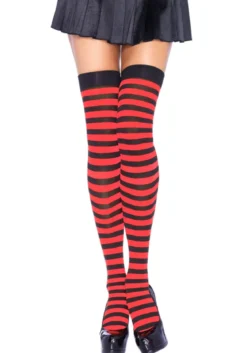 Leg Avenue Striped Nylon - Thigh high sukat, eri värejä