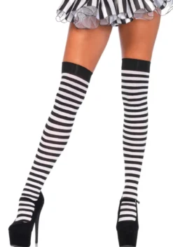 Leg Avenue Striped Nylon - Thigh high sukat, eri värejä