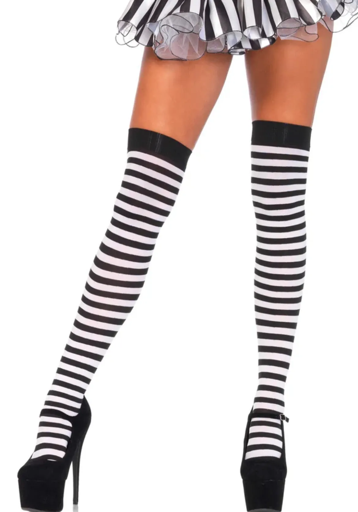 Leg Avenue Striped Nylon - Thigh high sukat, eri värejä