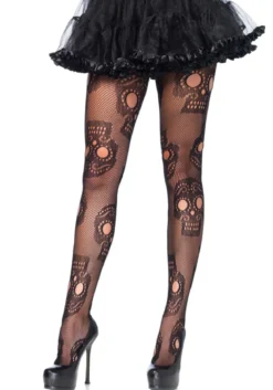 Leg Avenue Sugar Skull Net - Verkkosukkahousut