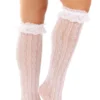 Leg Avenue Sweetheart knit - Polvisukat, valkoinen