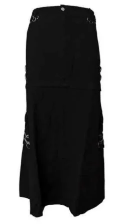 Long Gothic Skirt Skulls & Rings - hame