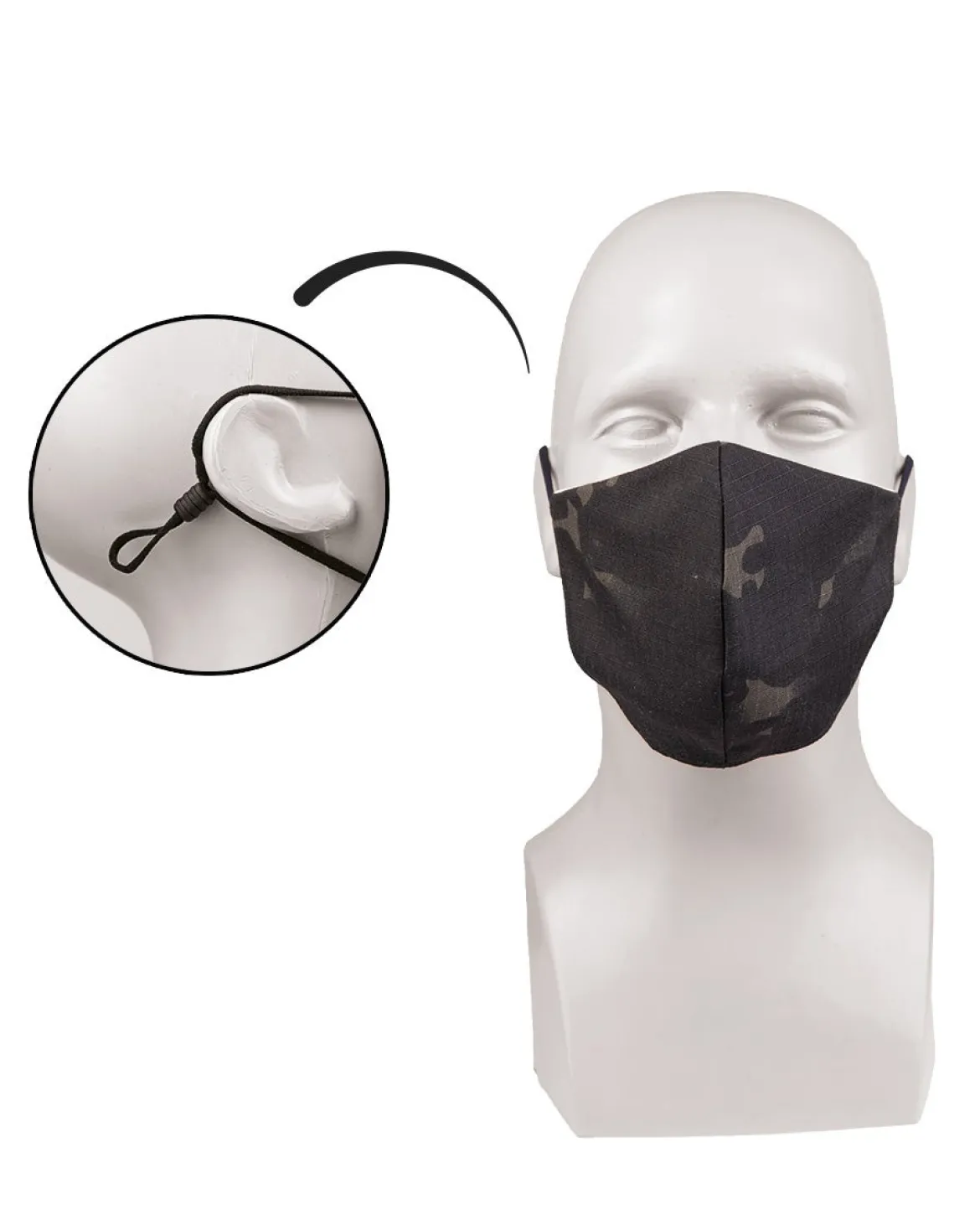 Mil-Tec V shape - Kasvomaski,multitarn black