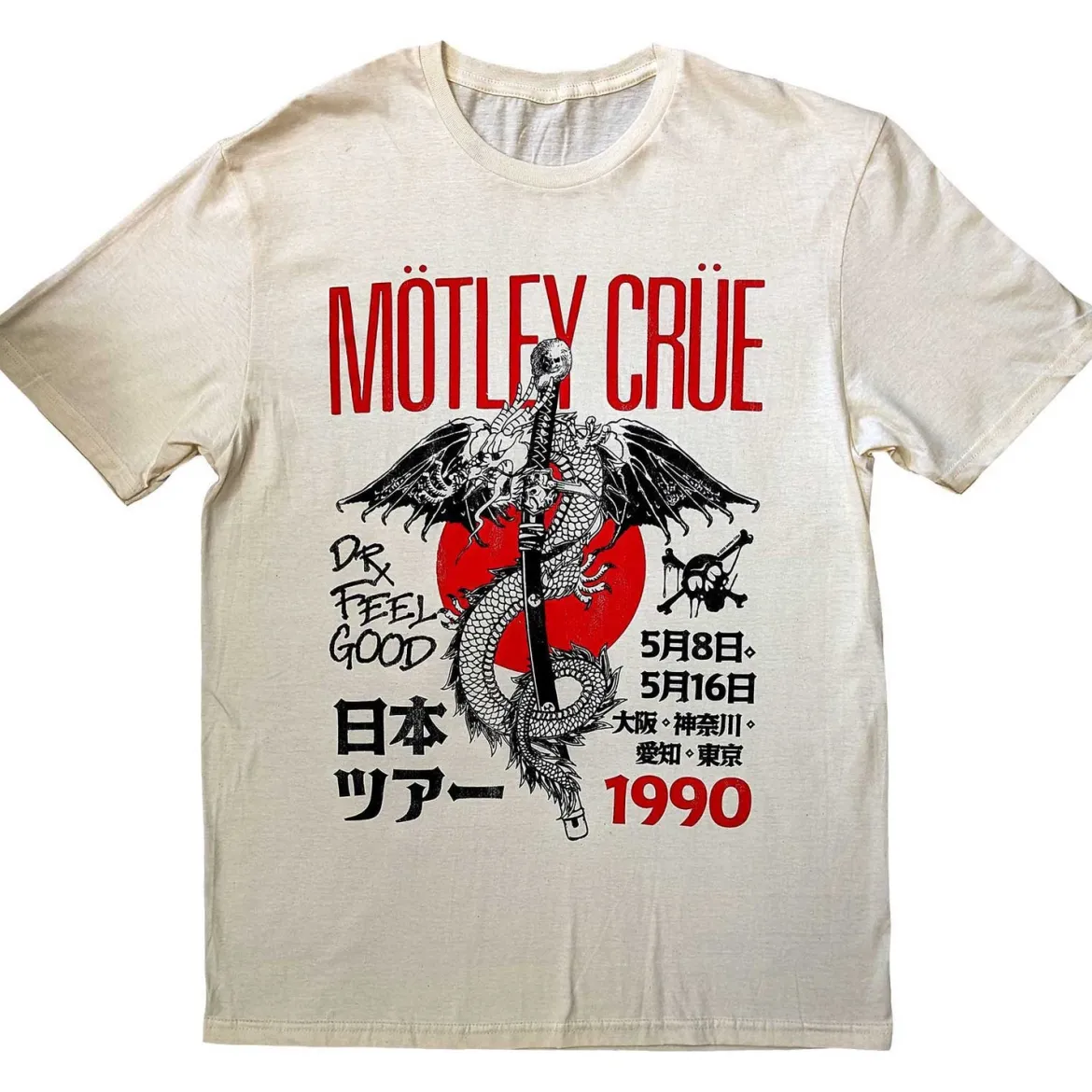 Mötley Crüe Dr. Feelgood Japanese Tour '90 - T-Paita