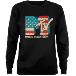 MTV Distressed USA Flag - Naisten pitkähihainen paita