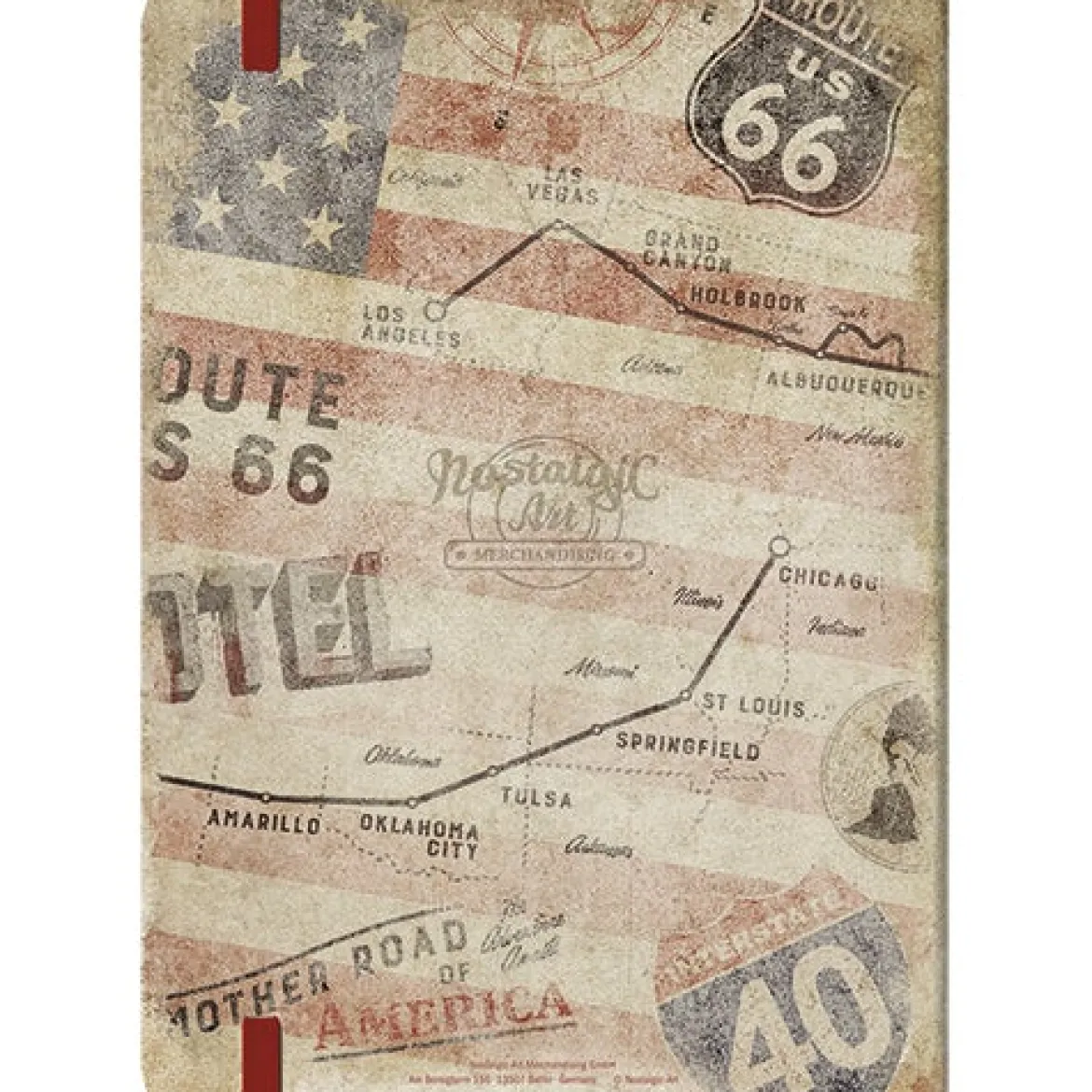 Muistikirja A5 - Route 66 Bike Map