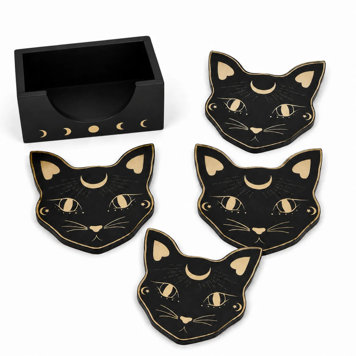 Mystic Mog Cat Face lasinaluset 4kpl