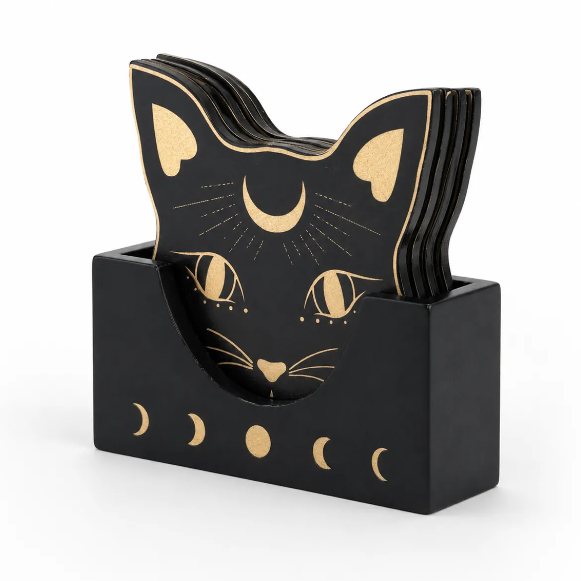 Mystic Mog Cat Face lasinaluset 4kpl