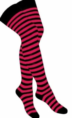 Neon Pink stripes - Yli polven sukat