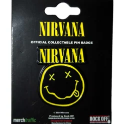 Nirvana: Logo & happy face cut-out - Pinssi