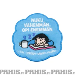 Nuku vähemmän opi enemmän - haalarimerkki