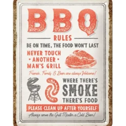 Peltikyltti 15x20cm - BBQ Rules