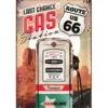 Peltikyltti 20x30cm - Route 66 Last chance gas station