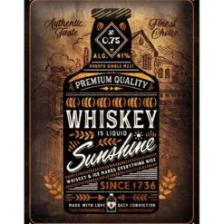 Peltikyltti 30x40cm - Whiskey Sunshine