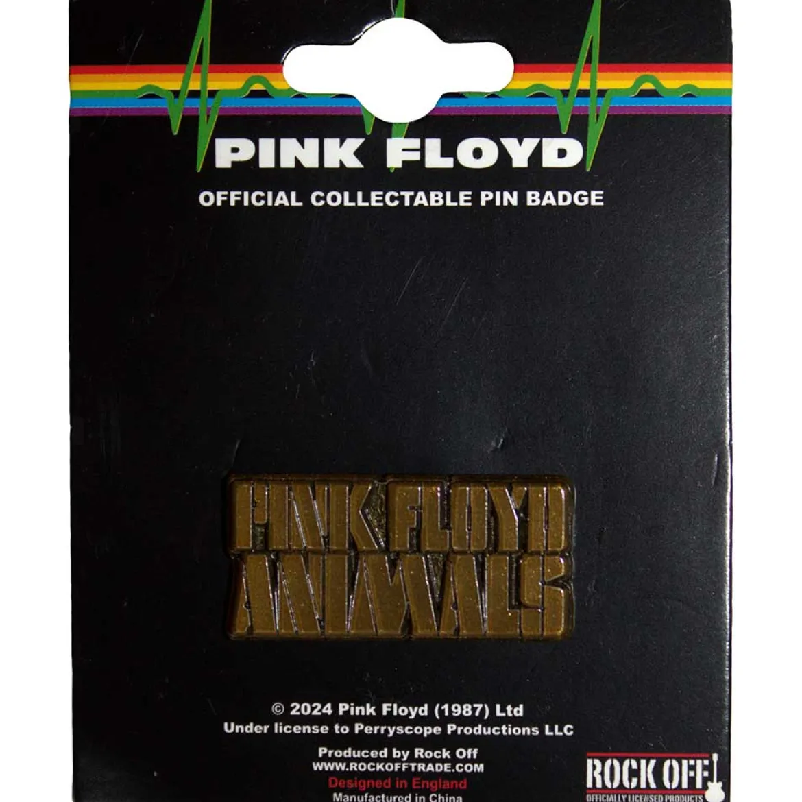 Pink Floyd: Animals gold text logo - Pinssi