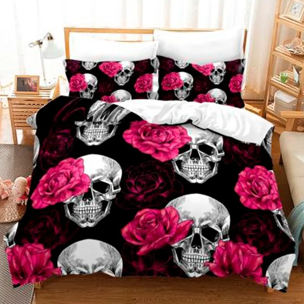Pink Roses - Pussilakana + tyynyliina