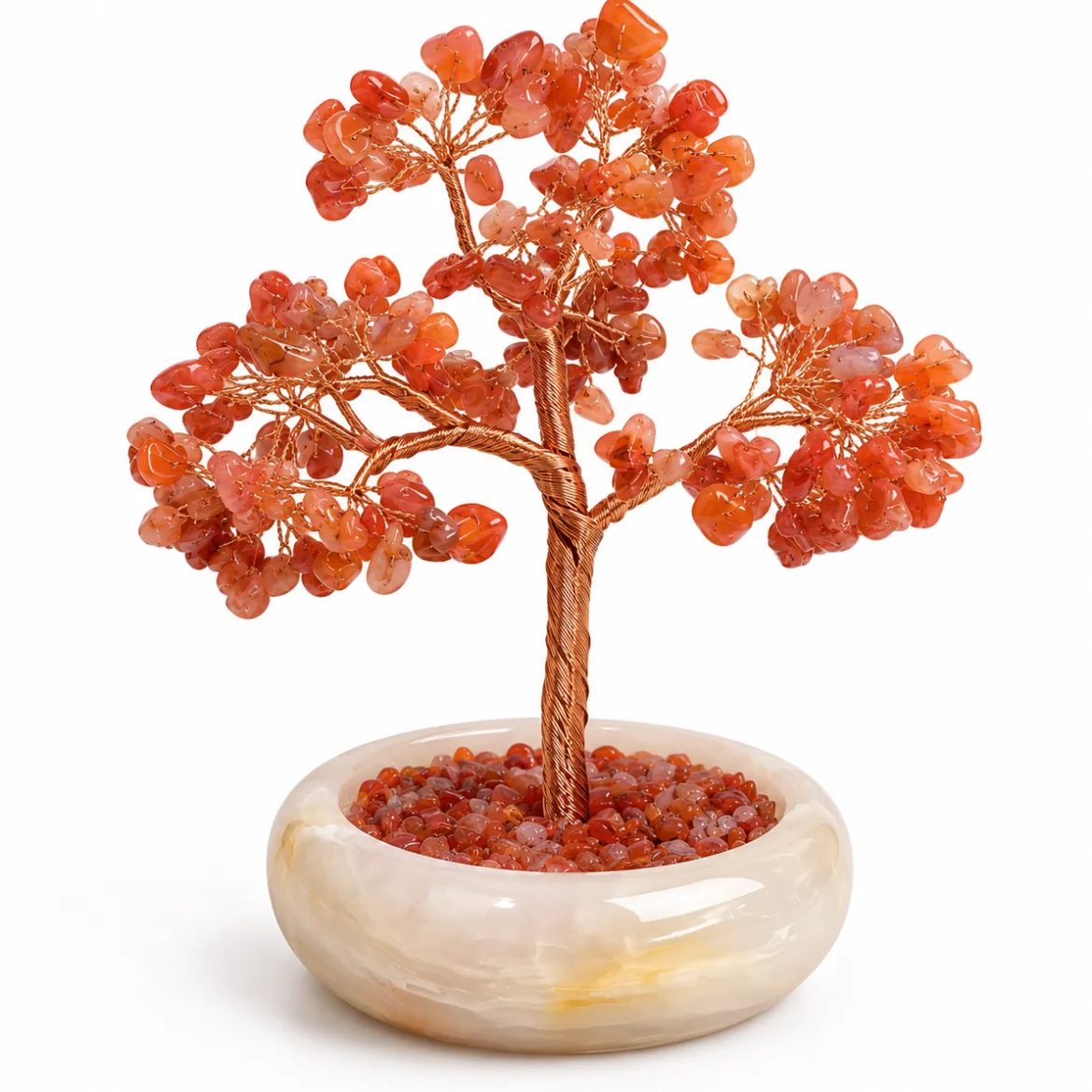 Punainen akaatti - Kristallipuu, 15cm