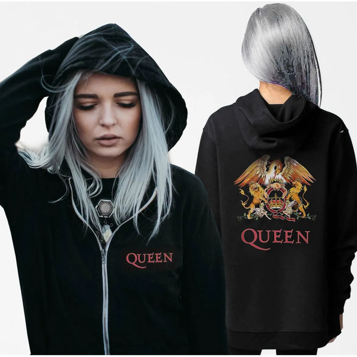 Queen Classic Crest - Naisten vetoketjuhuppari