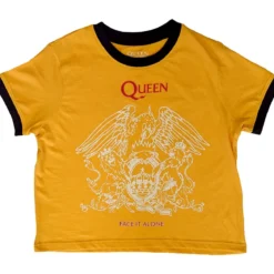Queen: Face It Alone Crest Ringer - Crop Toppi