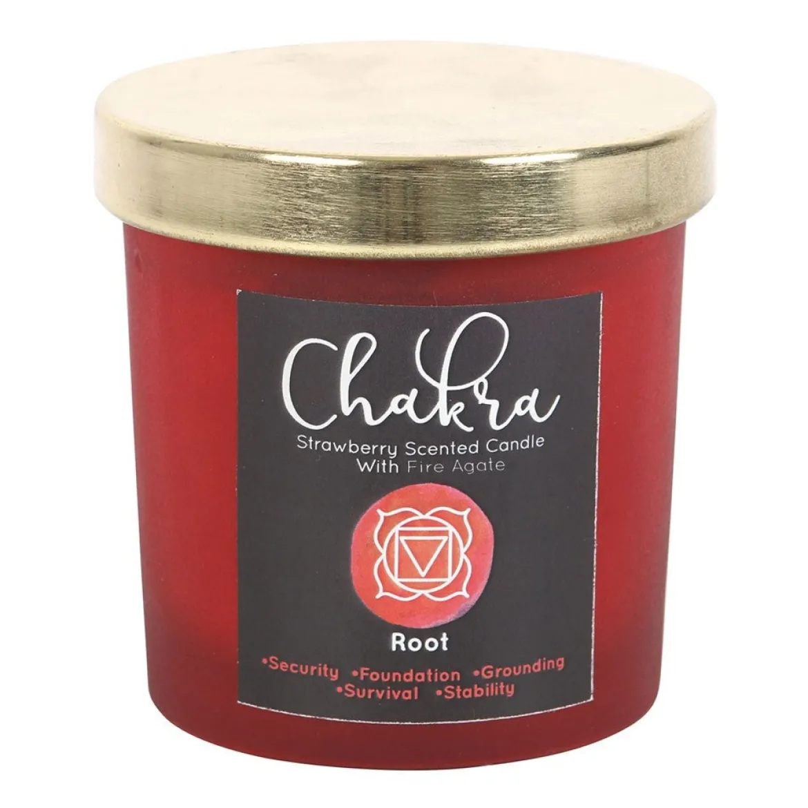 Root Chakra Strawberry Crystal Chip - Kynttilä