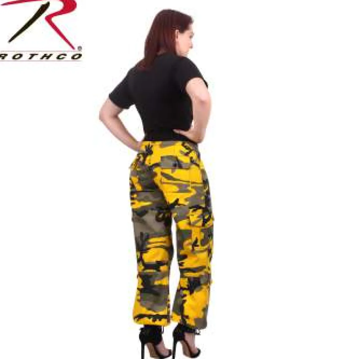 Rothco Paratrooper Colored Camo - Naisten reisitaskuhousut, stinger yellow