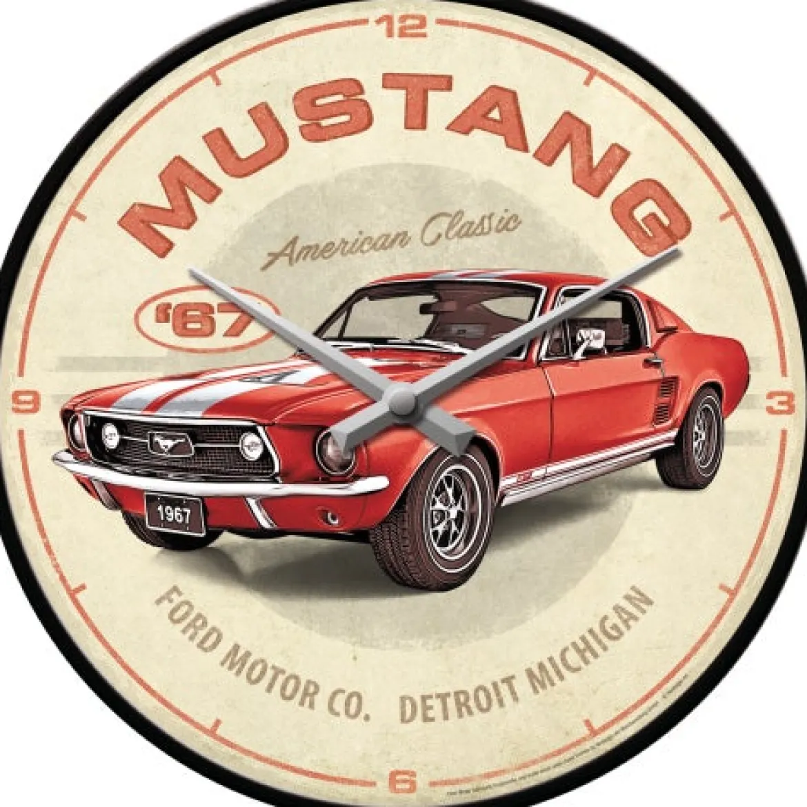 Seinäkello - Ford Mustang GT 1967 Red