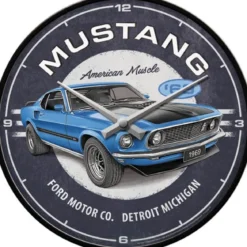 Seinäkello - Ford Mustang 1969 Mach 1 Blue