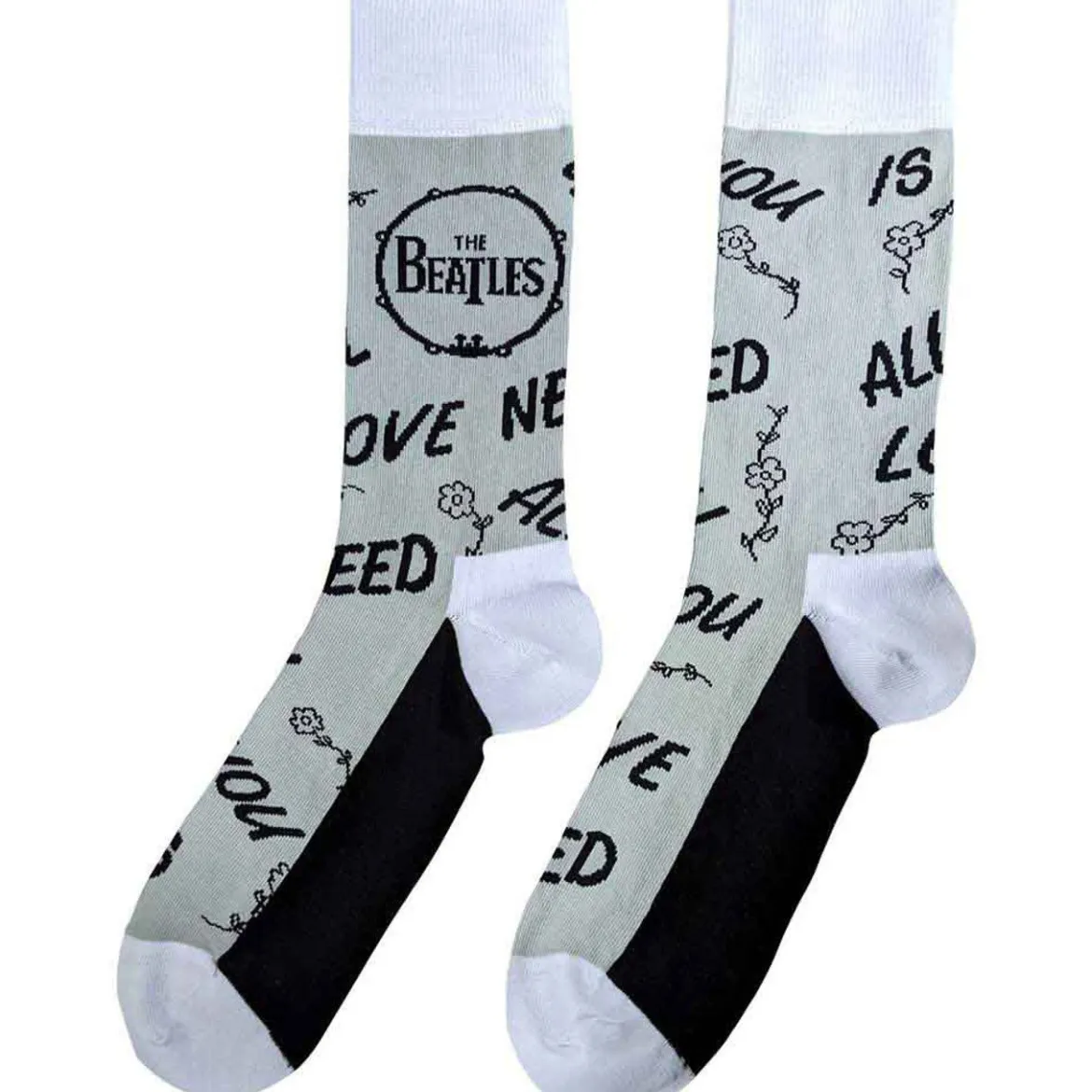 The Beatles Socks: AYNIL & Drum (Grey) - Sukat